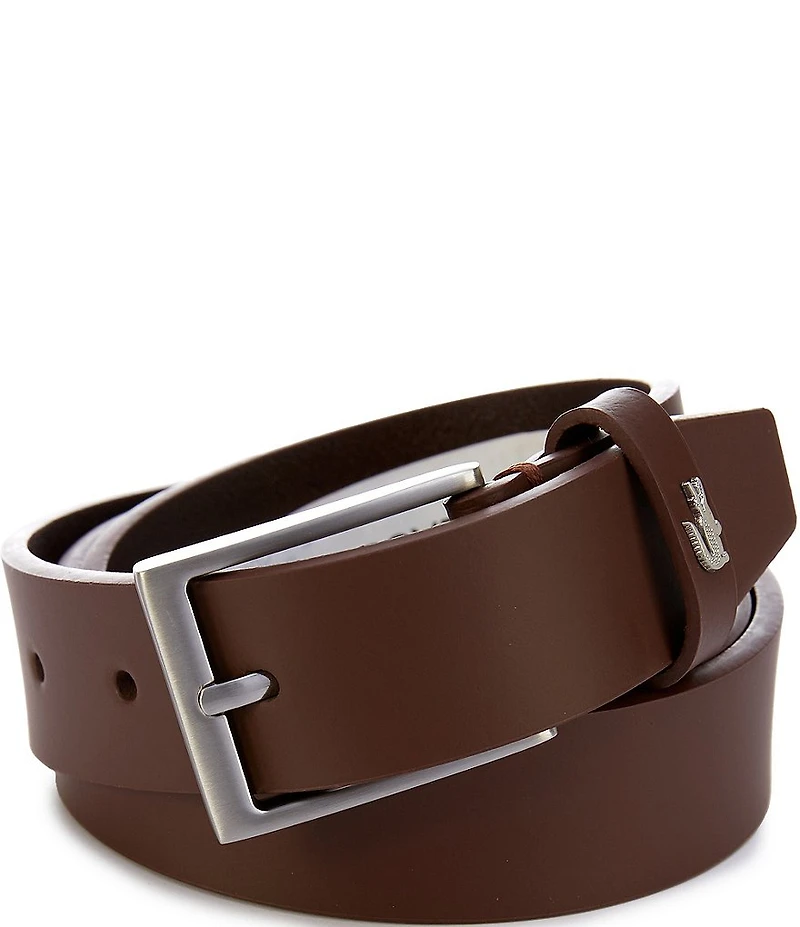 Lacoste Silver Buckle Raw Edges 1.14#double; Belt