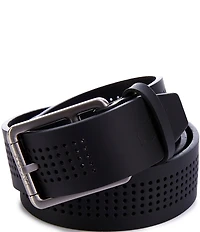Lacoste Silver Buckle Raw Edges 1.4#double; Belt
