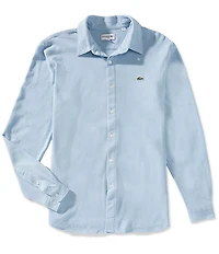 Lacoste Slim Fit Cotton Pique Long Sleeve Woven Shirt