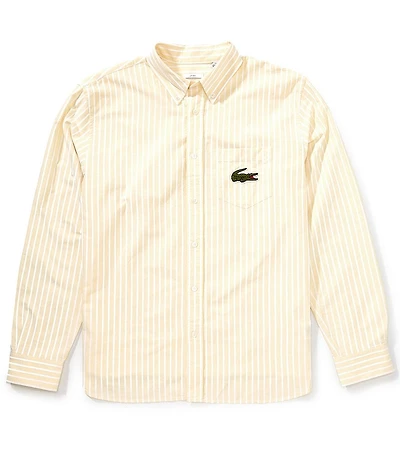 Lacoste Stripe Oxford Long Sleeve Woven Shirt