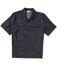 Lacoste Stripe Short Sleeve Woven Camp Shirt