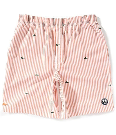 Lacoste Striped Crocodile-Printed 7/8#double; Inseam Pajama Shorts