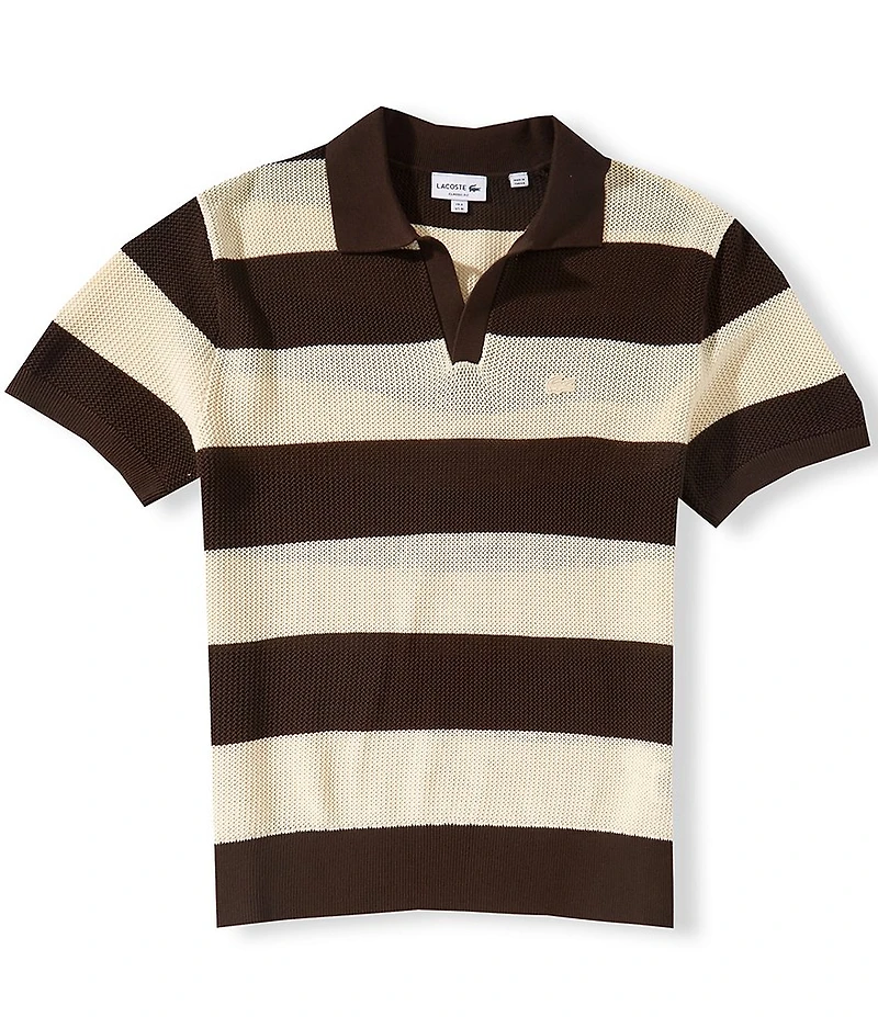 Lacoste Striped Short Sleeve Polo Sweater