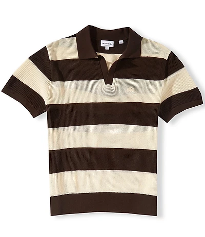Lacoste Striped Short Sleeve Polo Sweater