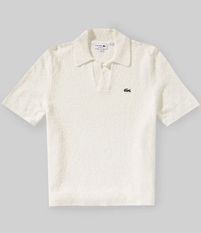 Lacoste Sweater Knit Short Sleeve Johnny Collar Polo Shirt