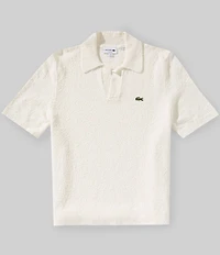 Lacoste Sweater Knit Short Sleeve Johnny Collar Polo Shirt