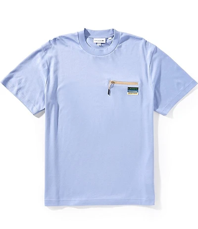 Lacoste Zipper Pocket Cotton Interlock Short Sleeve T-Shirt