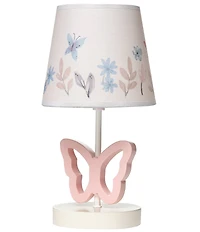Lambs & Ivy Baby Blooms Pink Butterfly Floral Shade Nursery Lamp