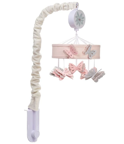 Lambs & Ivy Baby Blooms Pink Butterfly Musical Baby Soother Crib Mobile Toy