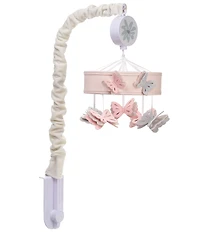 Lambs & Ivy Baby Blooms Pink Butterfly Musical Baby Soother Crib Mobile Toy