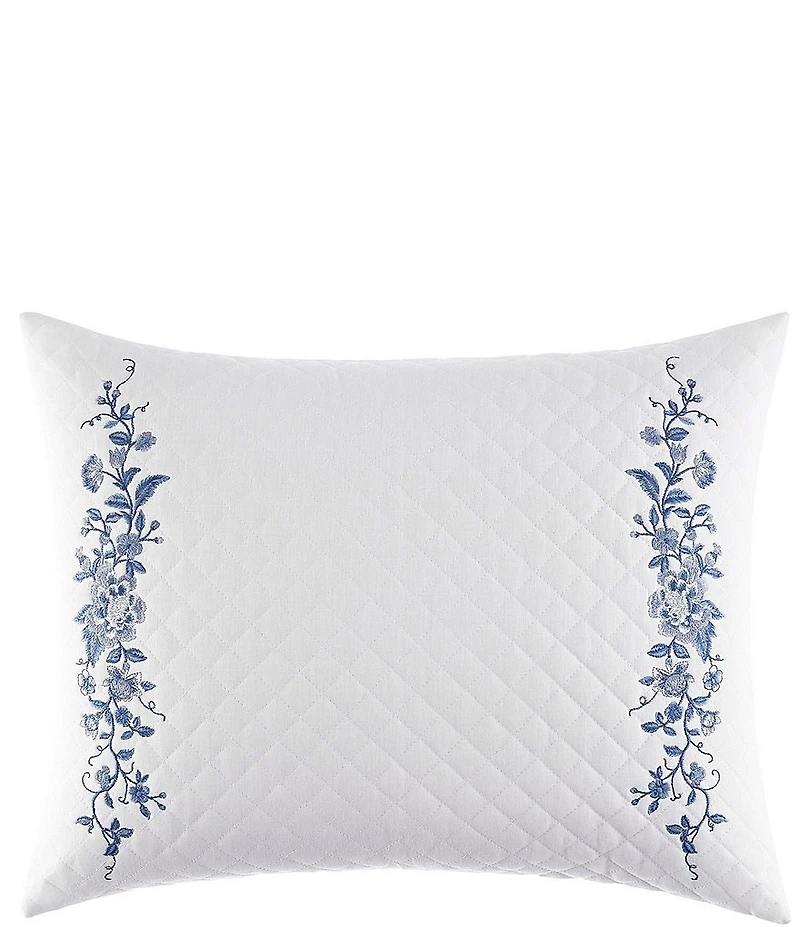 Laura Ashley Charlotte Floral Embroidered Quilt Breakfast Throw Pillow