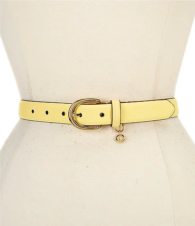 Lauren Ralph Lauren 1#double; Charm Crosshatch Leather Belt