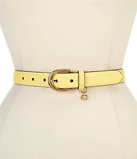 Lauren Ralph Lauren 1#double; Charm Crosshatch Leather Belt