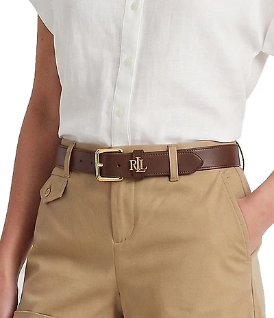 Lauren Ralph Lauren Logo-Keeper Leather Belt