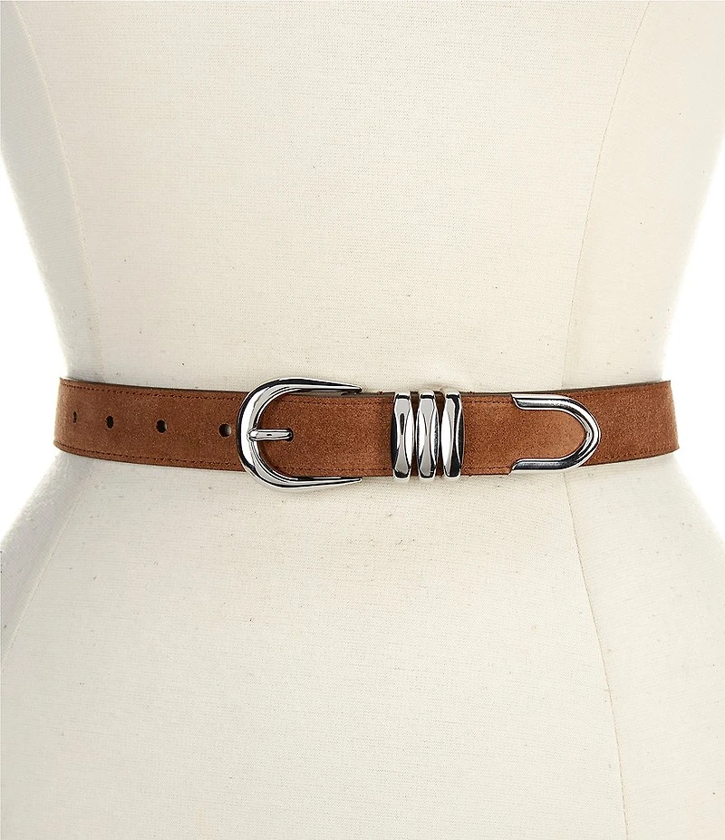 Lauren Ralph Lauren 1#double; Metal-Keeper Skinny Suede Belt