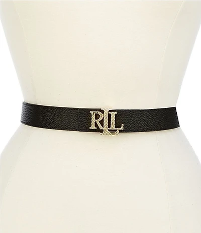 Lauren Ralph Lauren 1.25#double; Logo Reversible Pebbled Leather Belt