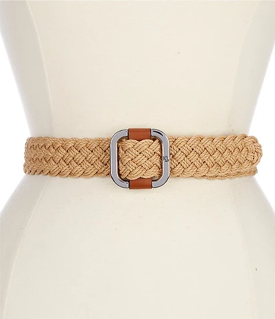 Lauren Ralph Lauren 1.25#double; Woven Cotton Slide Buckle Belt