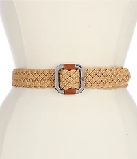 Lauren Ralph Lauren 1.25#double; Woven Cotton Slide Buckle Belt
