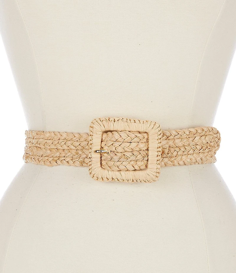 Lauren Ralph Lauren 1.5#double; Raffia Wide Belt
