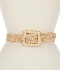 Lauren Ralph Lauren 1.5#double; Raffia Wide Belt