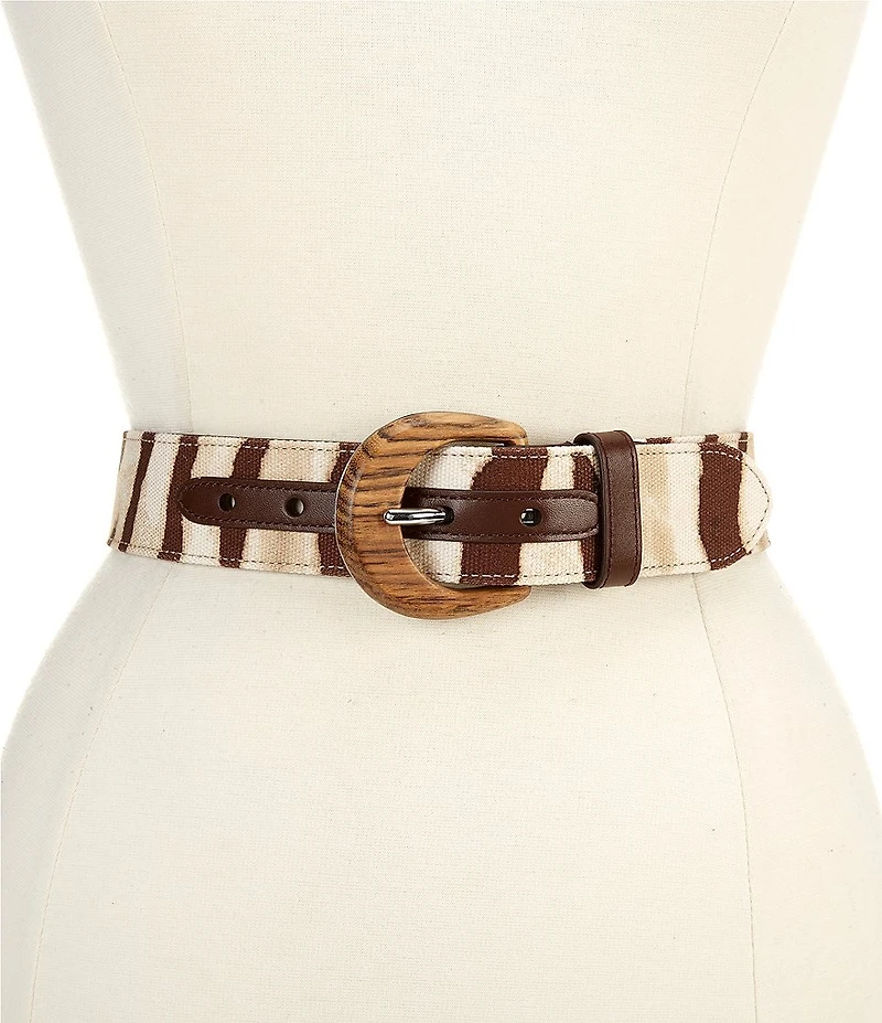 Lauren Ralph Lauren 1.5#double; Wide Wood Belt