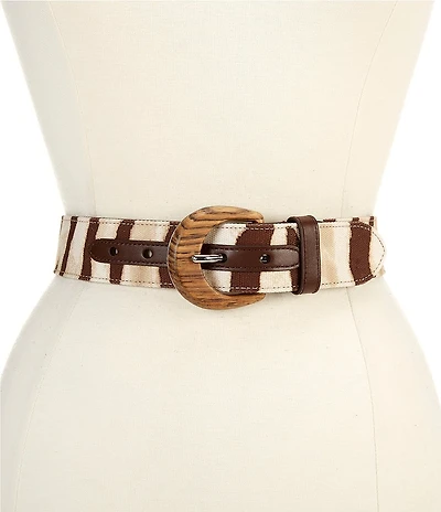 Lauren Ralph Lauren 1.5#double; Wide Wood Belt