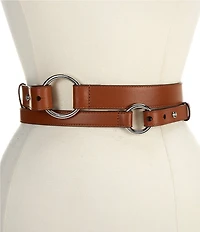 Lauren Ralph Lauren 2#double; O-Ring Stacked Wide Leather Belt