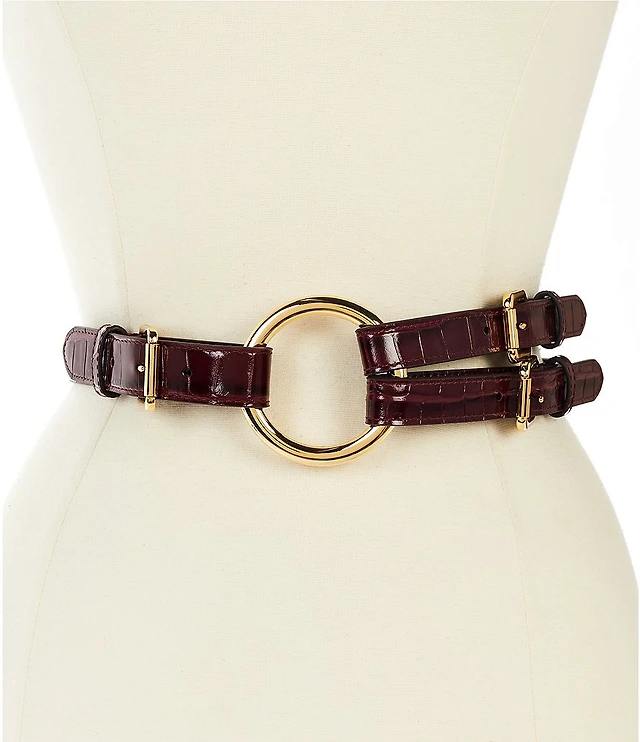 Lauren Ralph Lauren 2#double; Tri-Strap O-Ring Crocodile  display picture 1