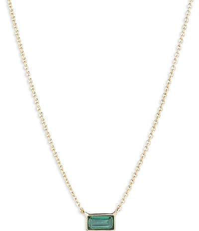 Lauren Ralph Lauren Baguette Stone Short Pendant Necklace