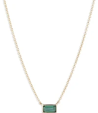 Lauren Ralph Lauren Baguette Stone Short Pendant Necklace