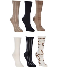 Lauren Ralph Lauren Bridle Assorted Print Crew Socks, 6-Pack