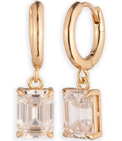 Lauren Ralph Lauren CZ Huggie Drop Earrings