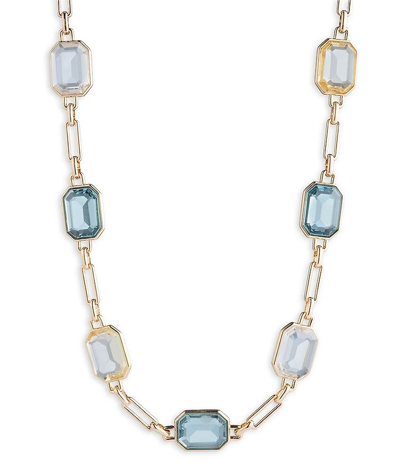 Lauren Ralph Lauren Emerald Cut Stone Chain Collar Necklace
