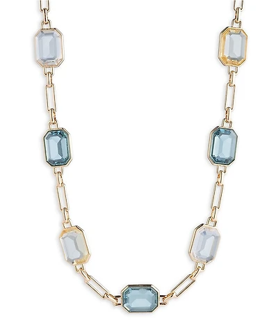 Lauren Ralph Lauren Emerald Cut Stone Chain Collar Necklace