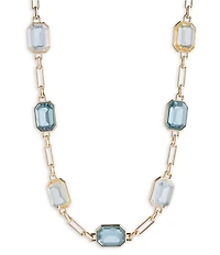 Lauren Ralph Lauren Emerald Cut Stone Chain Collar Necklace