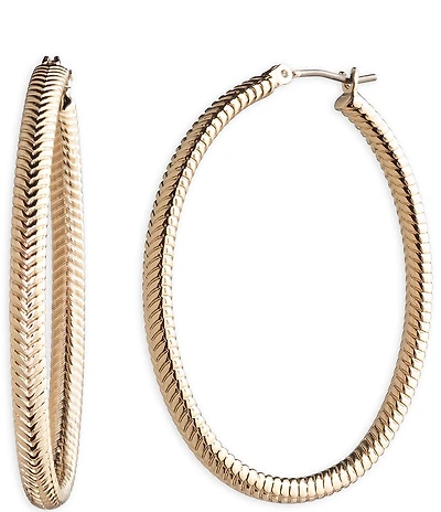 Lauren Ralph Lauren Foxtail Chain Large Hoop Earrings