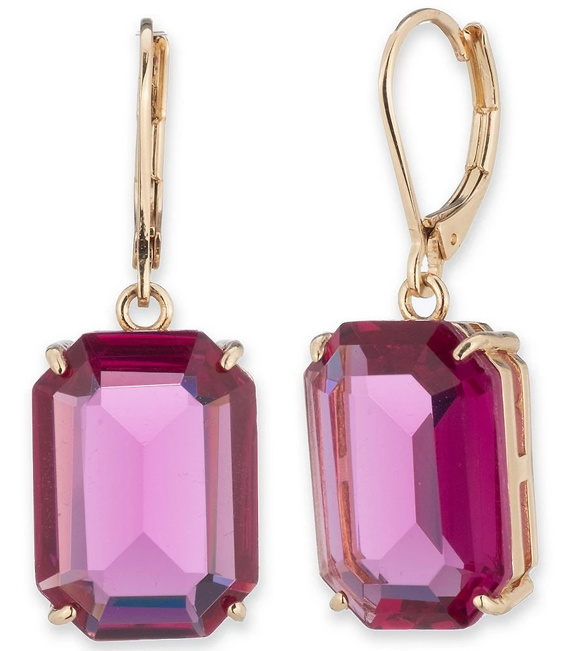 Lauren Ralph Lauren Fuchsia Stone Drop Earrings