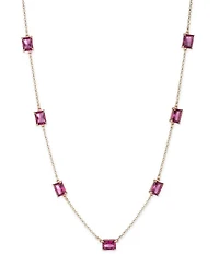 Lauren Ralph Lauren Fuchsia Stone Station Collar Necklace