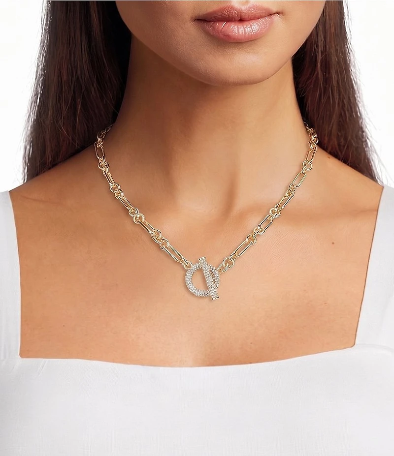 Lauren Ralph Lauren Gold Pave Toggle Collar Necklace