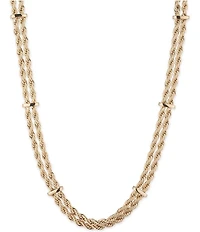 Lauren Ralph Lauren Gold Tone 2 Row Rope Chain Collar Necklace