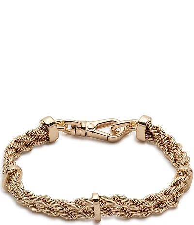Lauren Ralph Lauren Gold Tone 2 Row Rope Flex Line Chain Bracelet