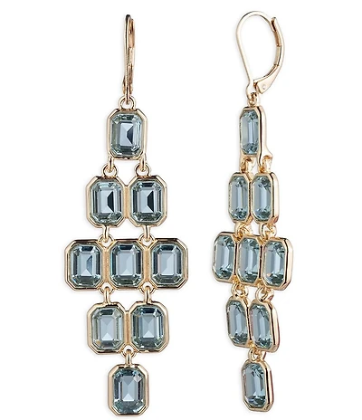 Lauren Ralph Lauren Gold Tone Aqua Stone Chandelier Earrings