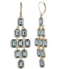 Lauren Ralph Lauren Gold Tone Aqua Stone Chandelier Earrings