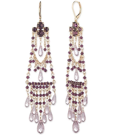Lauren Ralph Lauren Gold Tone Beaded Chandelier Earrings