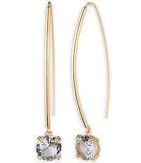 Lauren Ralph Lauren Gold Tone Blue Round Stone Threader Earrings