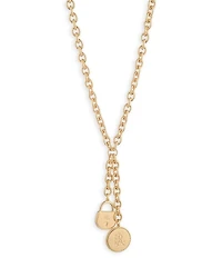Lauren Ralph Lauren Gold Tone Charm Logo Y Necklace