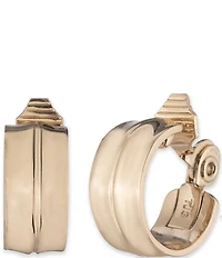 Lauren Ralph Lauren Puffy Gold Tone Clip Hoop Earrings