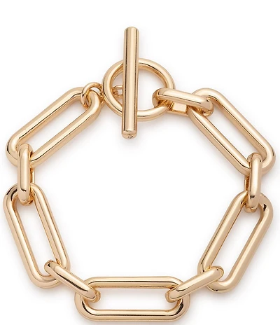 Lauren Ralph Lauren Gold Tone Coin Logo Flex Line Bracelet