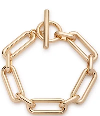 Lauren Ralph Lauren Gold Tone Coin Logo Flex Line Bracelet