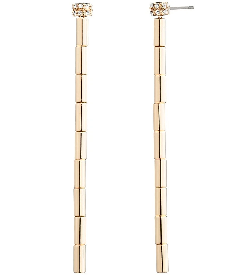 Lauren Ralph Lauren Gold Tone Crystal Pave Linear Earrings